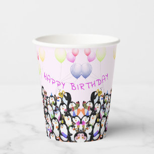 Happy Birthday Pinguin Party Paper Cups Pappbecher