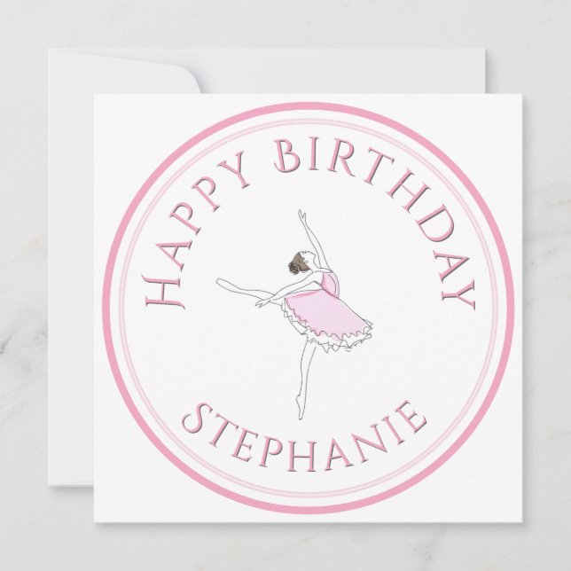 Happy Birthday Pink Ballerina Dancer Girl (Vorderseite)