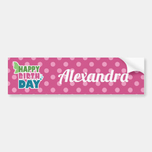 Happy birthday pink dots bumber stickers autoaufkleber