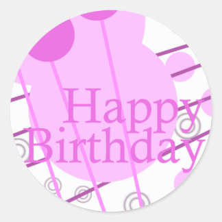 Happy Birthday Pink Fun Sticker