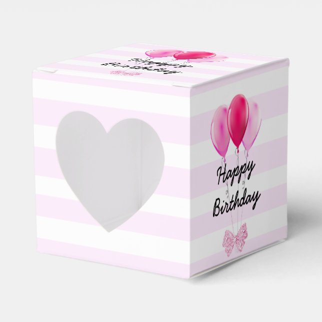 Happy Birthday Pink Happy Birthday Balloons Box Geschenkschachtel (Vorderseite)