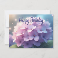 Happy Birthday Pink Lila Hydrangea Blume