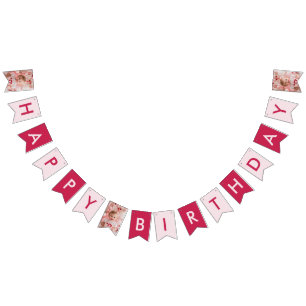Happy Birthday Pink Party Wimpelkette