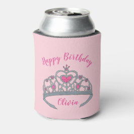 Happy Birthday Pink Princess Party Tiara Crown Dosenkühler