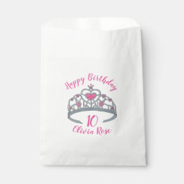 Happy Birthday Pink Princess Party Tiara Crown Geschenktütchen