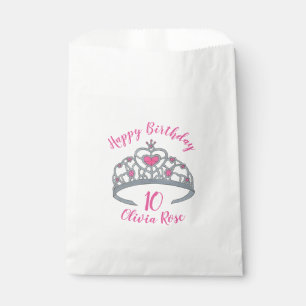 Happy Birthday Pink Princess Party Tiara Crown Geschenktütchen