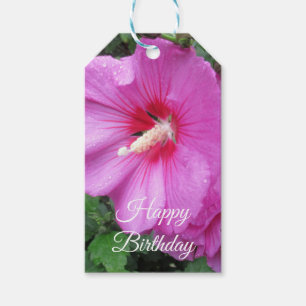 Happy Birthday Pink Rose von Sharon Blume Foto Geschenkanhänger