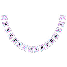 Happy Birthday Pink und Blue Party Hats Wimpelkette