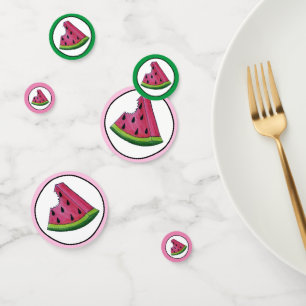 Happy Birthday Pink Watermelon Slice Frucht Picnic Konfetti
