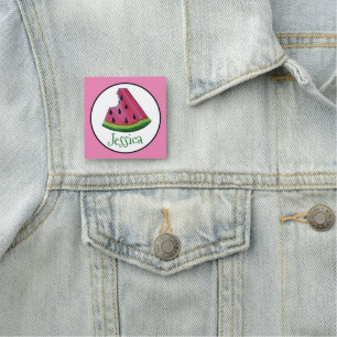 Happy Birthday Pink Watermelon Slice Frucht Picnic Namensschild