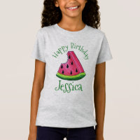 Happy Birthday Pink Watermelon Slice Frucht Picnic