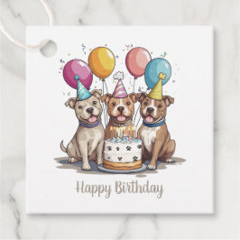 Happy Birthday Pit Bull Hunde Geschenkanhänger