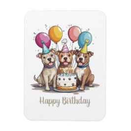 Happy Birthday Pit Bull Hunde Magnet