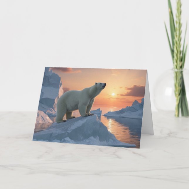 Happy Birthday Polar Bear Karte (Vorderseite)