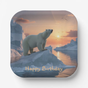 Happy Birthday Polar Bear Pappteller