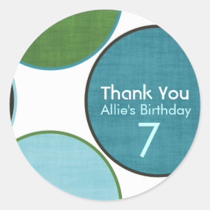 Happy Birthday Polka-Dot individuell anpassbare St Runder Aufkleber