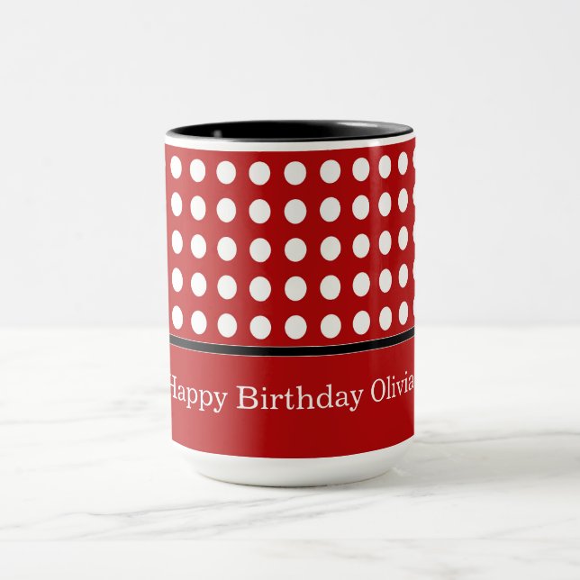 Happy Birthday Polka Dot Tasse (Zentrum)