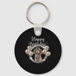 Happy Birthday Poodle Schlüsselanhänger