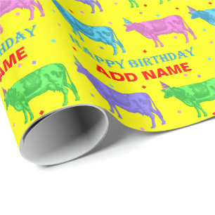 Happy Birthday Pop Art Cows Geschenkpapier