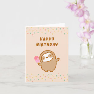 Happy Birthday Popsicle Sloth Karte