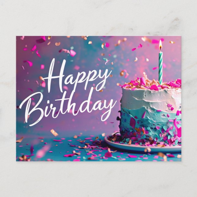 Happy Birthday Postcard Feiertagspostkarte (Vorderseite)