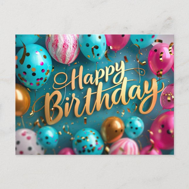 Happy Birthday Postcard Feiertagspostkarte (Vorderseite)