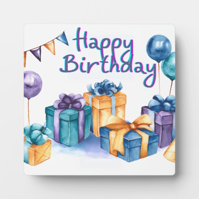 Happy Birthday Postcard Fotoplatte (Vorderseite)