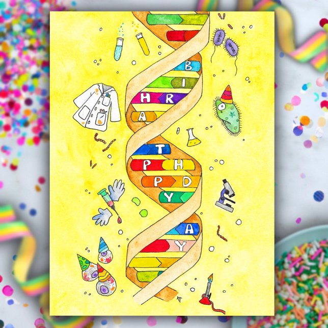 Happy Birthday Postcard für wissenschaftliche Nerd Postkarte (Von Creator hochgeladen)