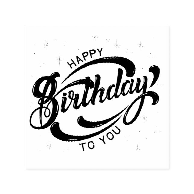 Happy Birthday Postcard Permastempel (Design)