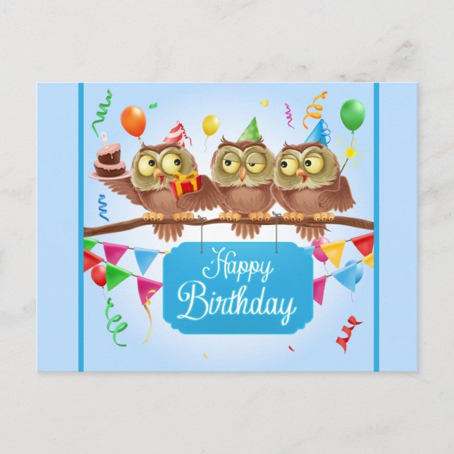 Happy Birthday Postcard Postkarte (Vorderseite)