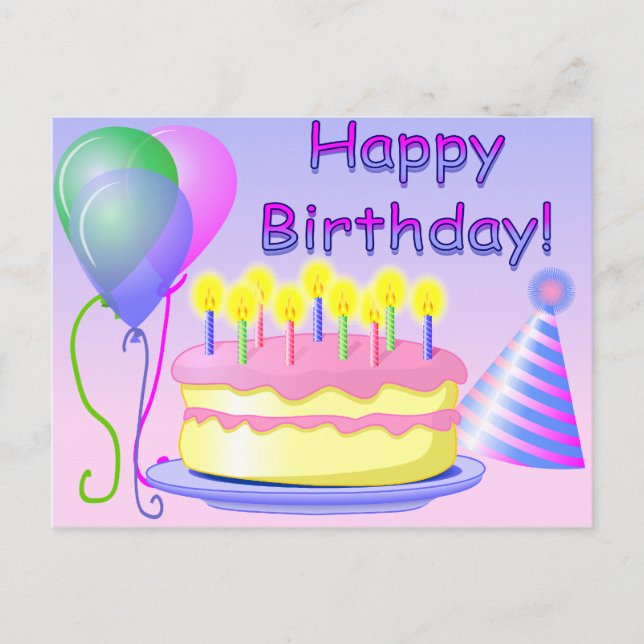 Happy Birthday Postcard Postkarte (Vorderseite)