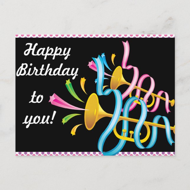 Happy Birthday Postcard Postkarte (Vorderseite)