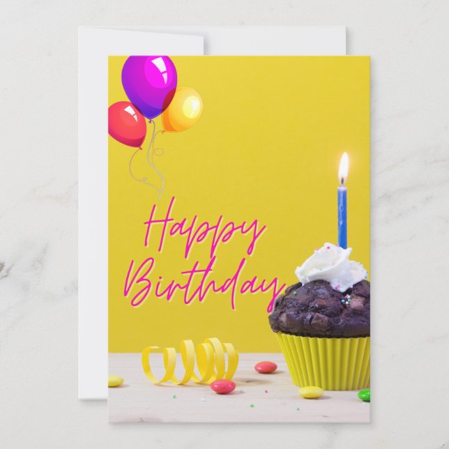 Happy Birthday Poster - hell & fröhlich Einladung (Vorderseite)