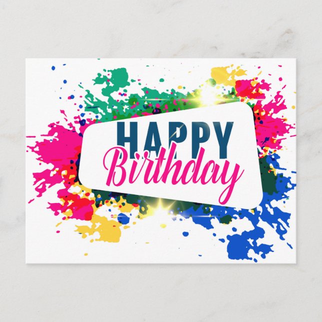 Happy Birthday Postkarte (Vorderseite)