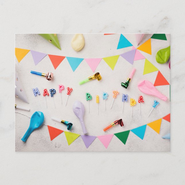 HAPPY BIRTHDAY POSTKARTE (Vorderseite)