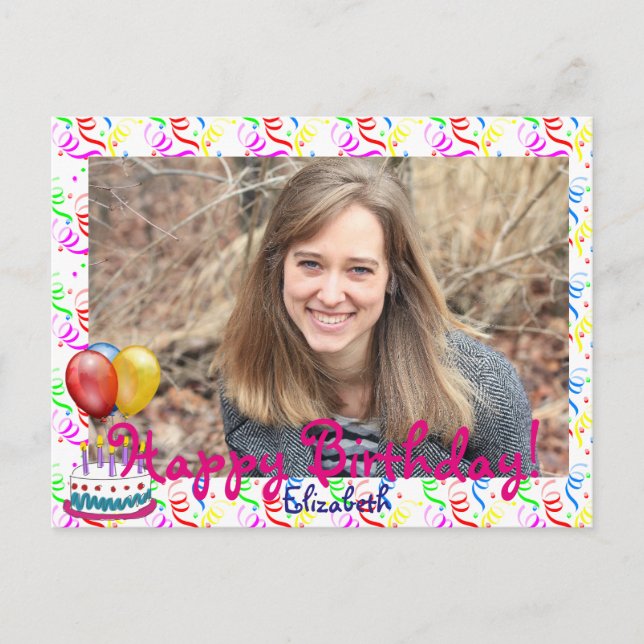 Happy Birthday Postkarte (Vorderseite)