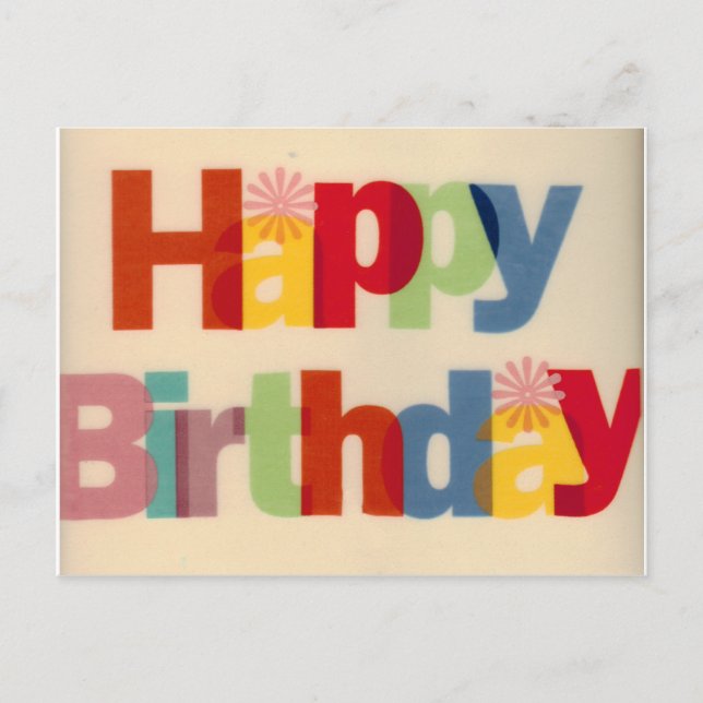 Happy Birthday Postkarte (Vorderseite)