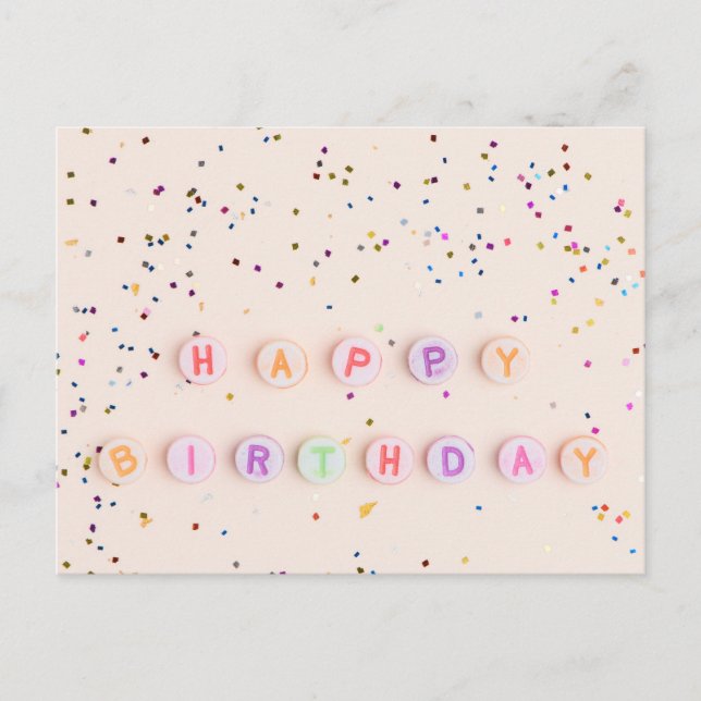 HAPPY BIRTHDAY POSTKARTE (Vorderseite)
