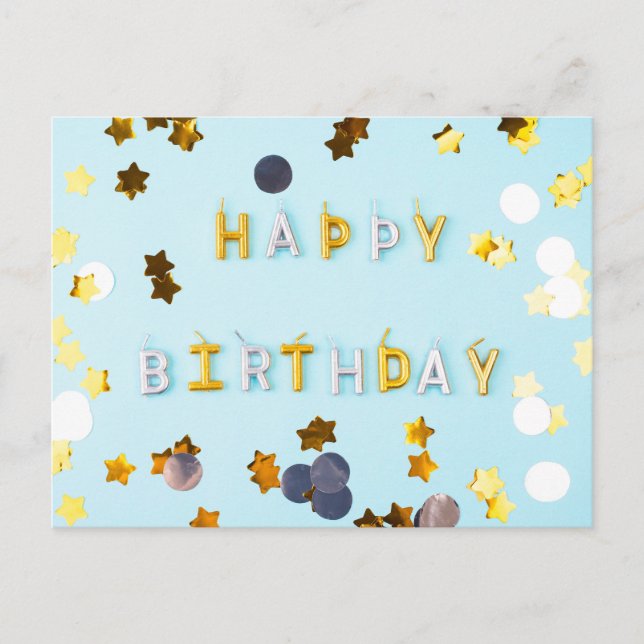 HAPPY BIRTHDAY POSTKARTE (Vorderseite)