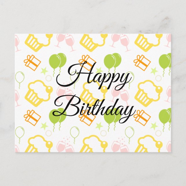 Happy Birthday Postkarte (Vorderseite)