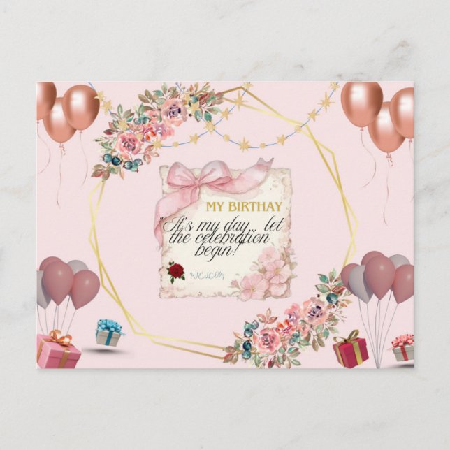 Happy Birthday Postkarte (Vorderseite)