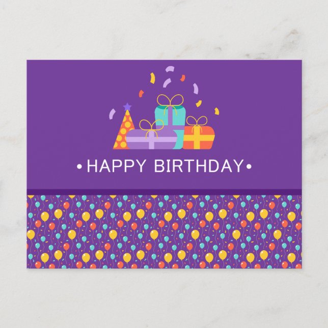 HAPPY BIRTHDAY POSTKARTE (Vorderseite)