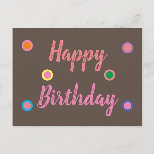 Happy Birthday Postkarte (Vorderseite)