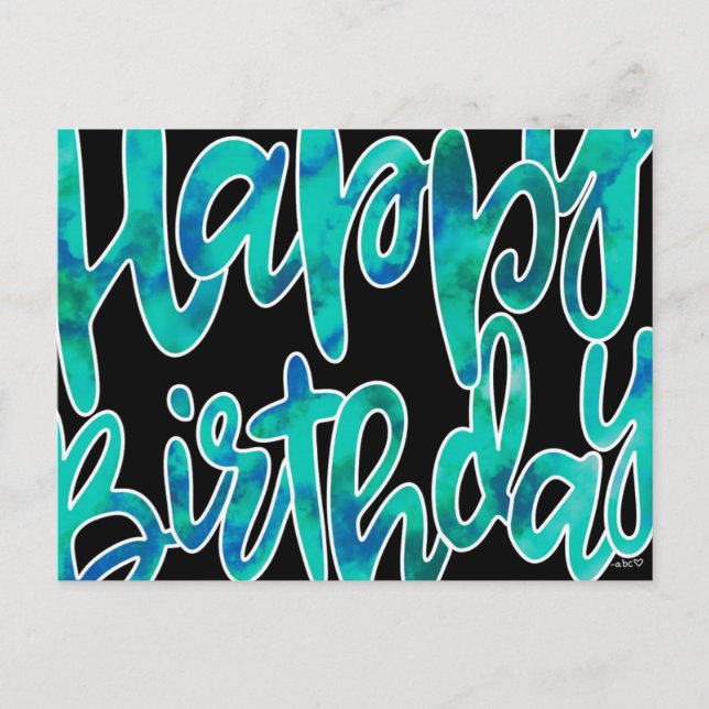 Happy Birthday Postkarte (Vorderseite)