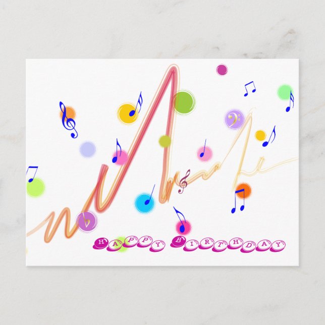 Happy Birthday Postkarte (Vorderseite)