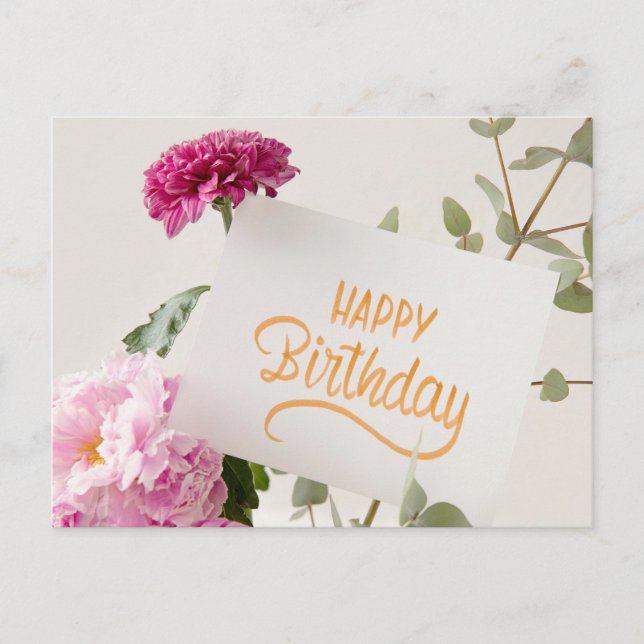 HAPPY BIRTHDAY POSTKARTE (Vorderseite)