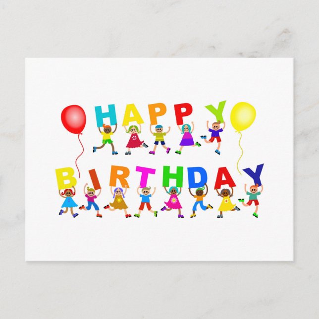 Happy Birthday Postkarte (Vorderseite)