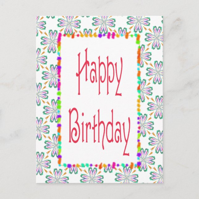 Happy Birthday Postkarte (Vorderseite)