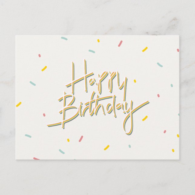 HAPPY BIRTHDAY POSTKARTE (Vorderseite)