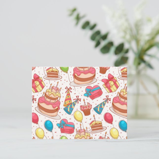 Happy Birthday Postkarte (Stehend Vorderseite)